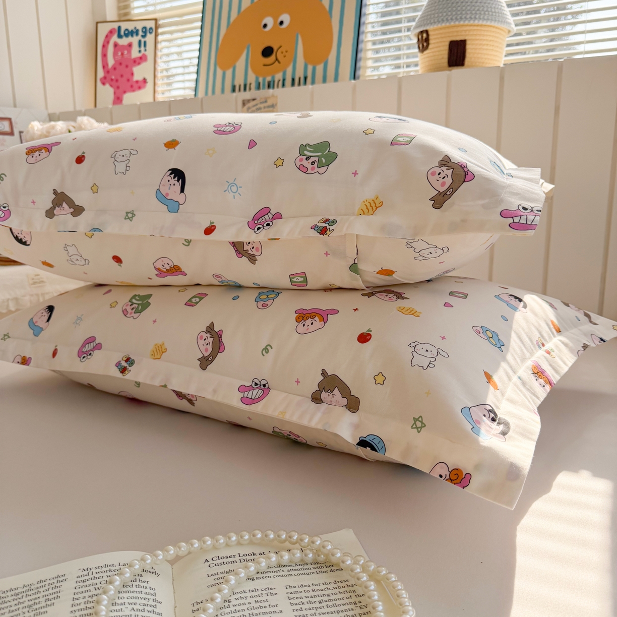 91家纺网 家纺一手货源 找家纺 百寐 2026新款13372全棉信封印花系列枕套 新新一家