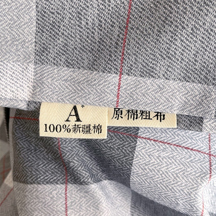 91家纺网 家纺一手货源 找家纺 春皖家纺 2026高端直播热卖非遗A类全棉老粗布加厚床单款三件套-普通款单被套 田格