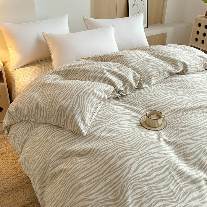 91家纺网 家纺一手货源 找家纺 春皖家纺 2026高端直播热卖非遗A类全棉老粗布加厚床单款三件套-普通款单被套 星野纹米