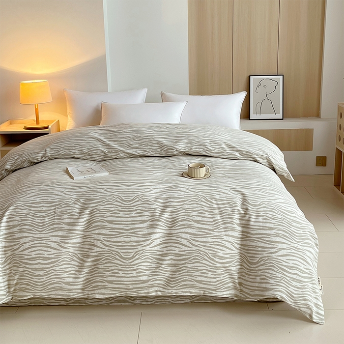 91家纺网 家纺一手货源 找家纺 春皖家纺 2026高端直播热卖非遗A类全棉老粗布加厚床单款三件套-普通款单被套 星野纹米