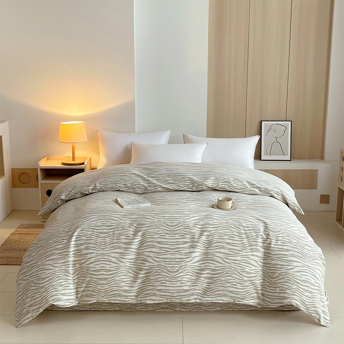 91家纺网 家纺一手货源 找家纺 春皖家纺 2026高端直播热卖非遗A类全棉老粗布加厚床单款三件套-普通款单被套 星野纹米