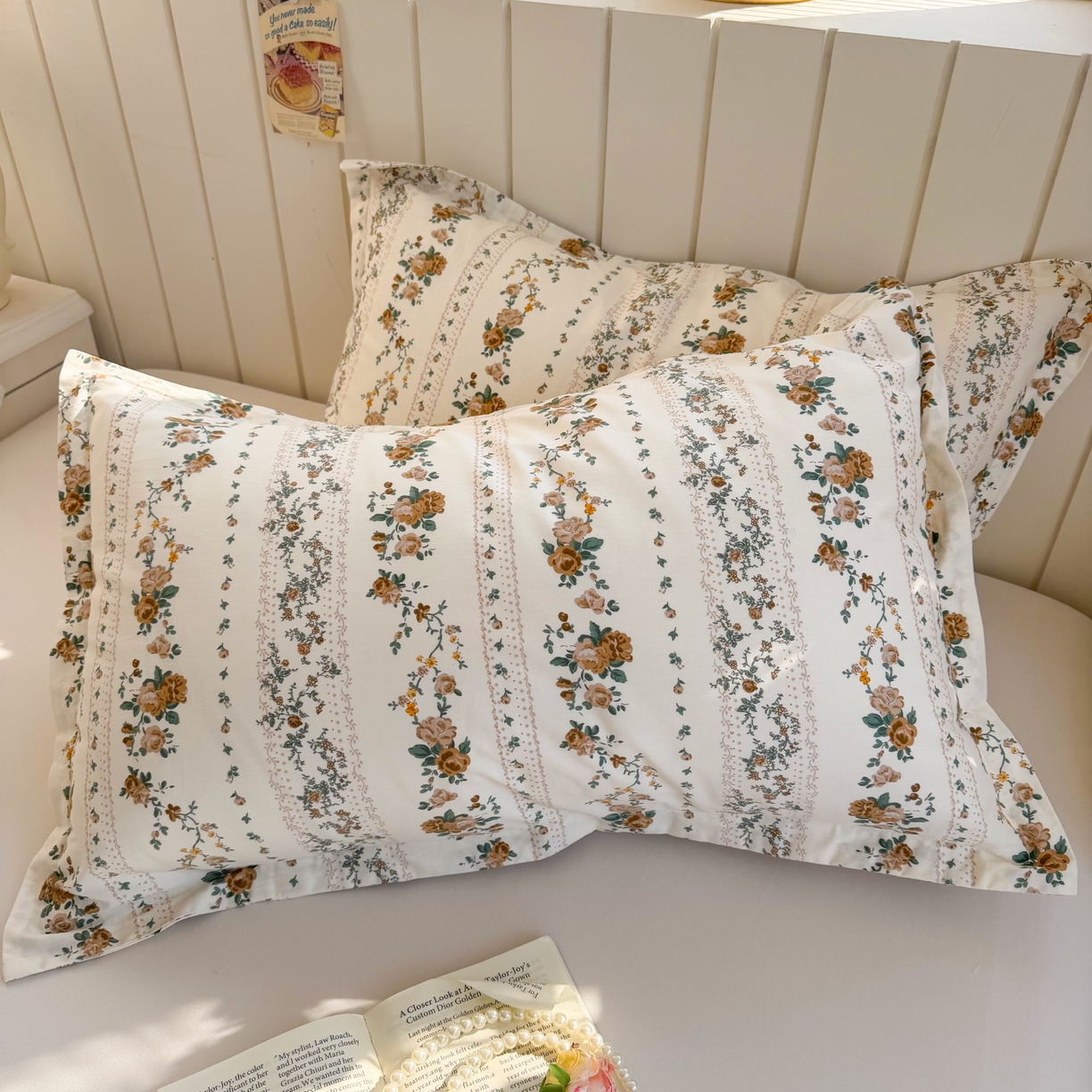 91家纺网 家纺一手货源 找家纺 百寐 2026新款13372全棉信封印花系列枕套 悠悠花房