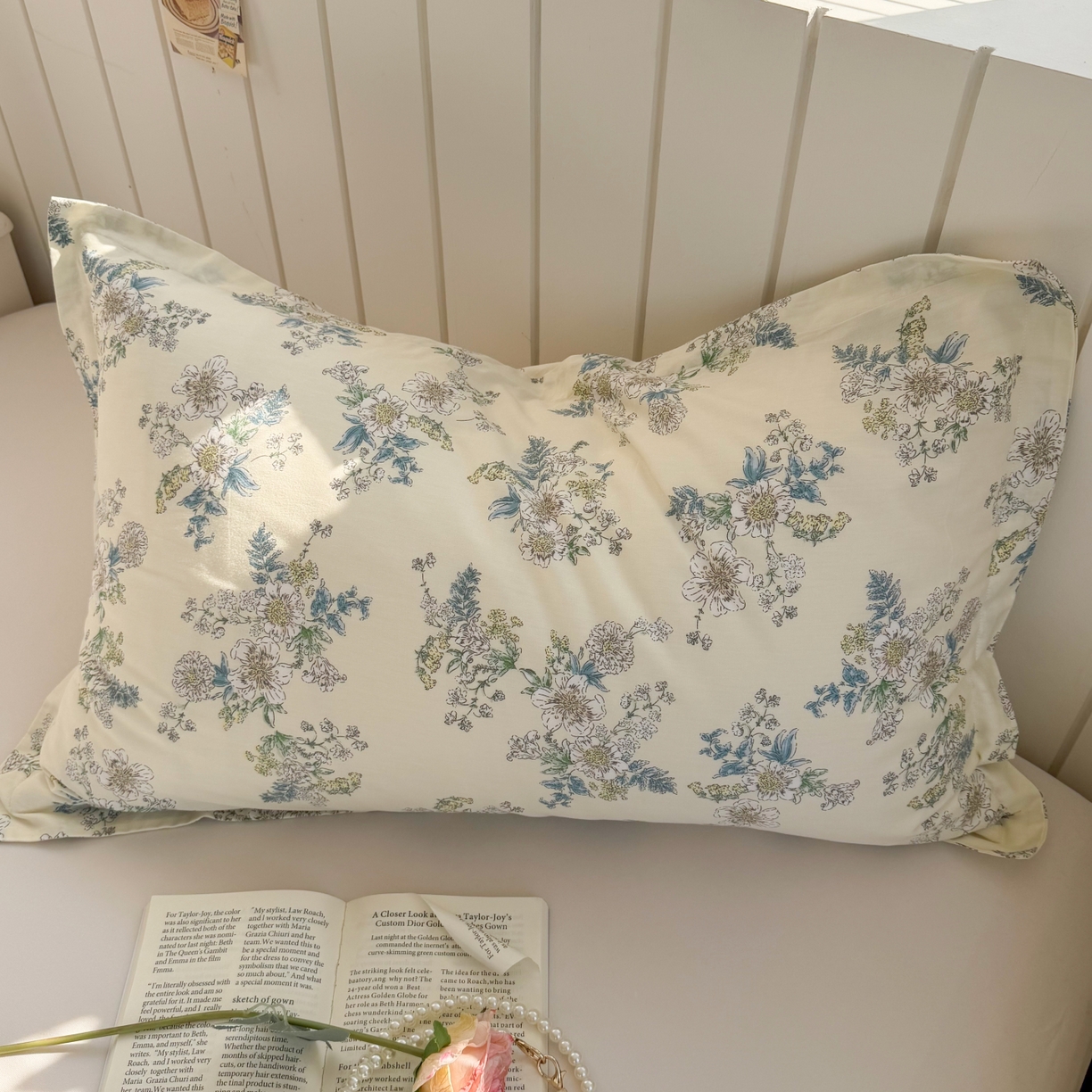 91家纺网 家纺一手货源 找家纺 百寐 2026新款13372全棉信封印花系列枕套 云中忆