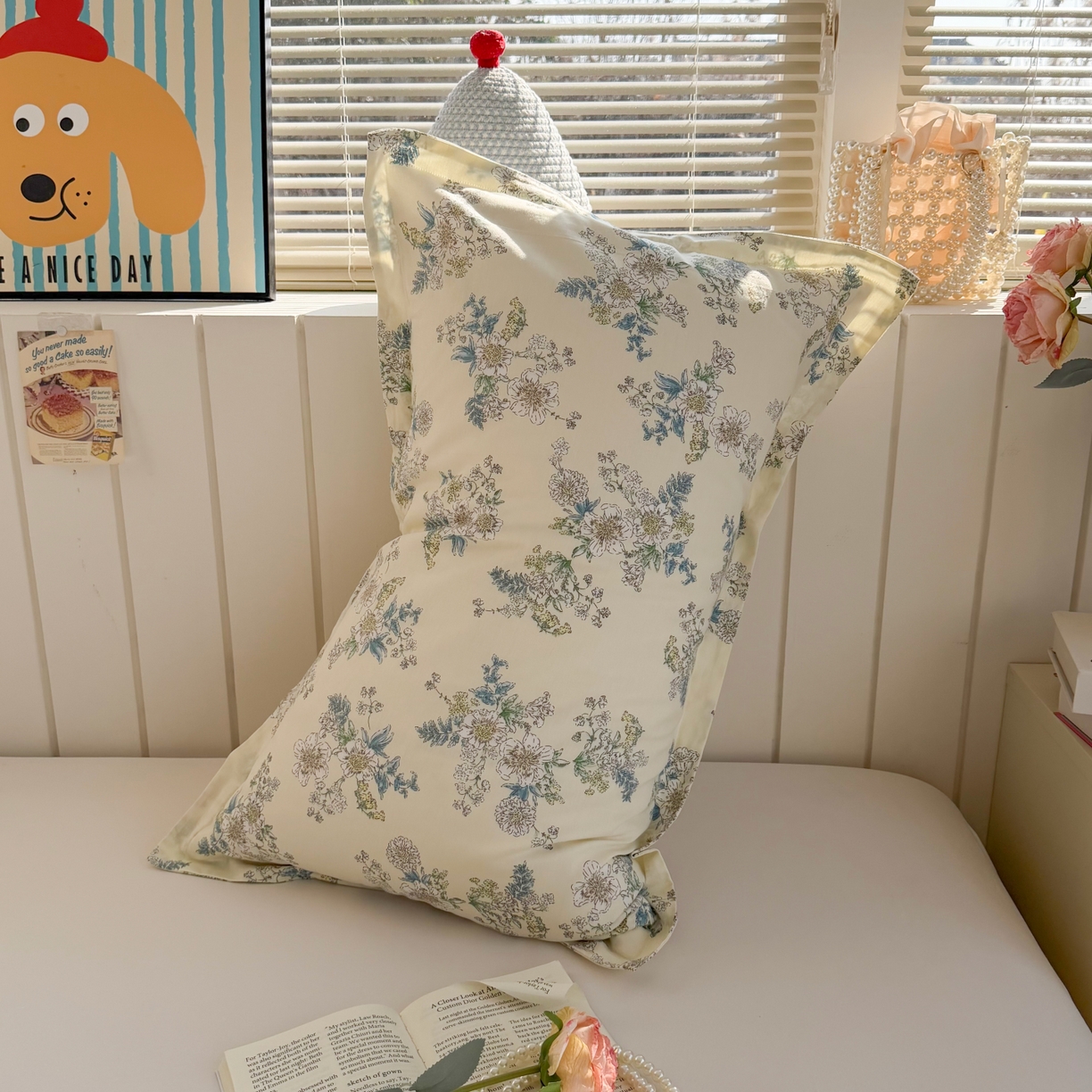 91家纺网 家纺一手货源 找家纺 百寐 2026新款13372全棉信封印花系列枕套 云中忆