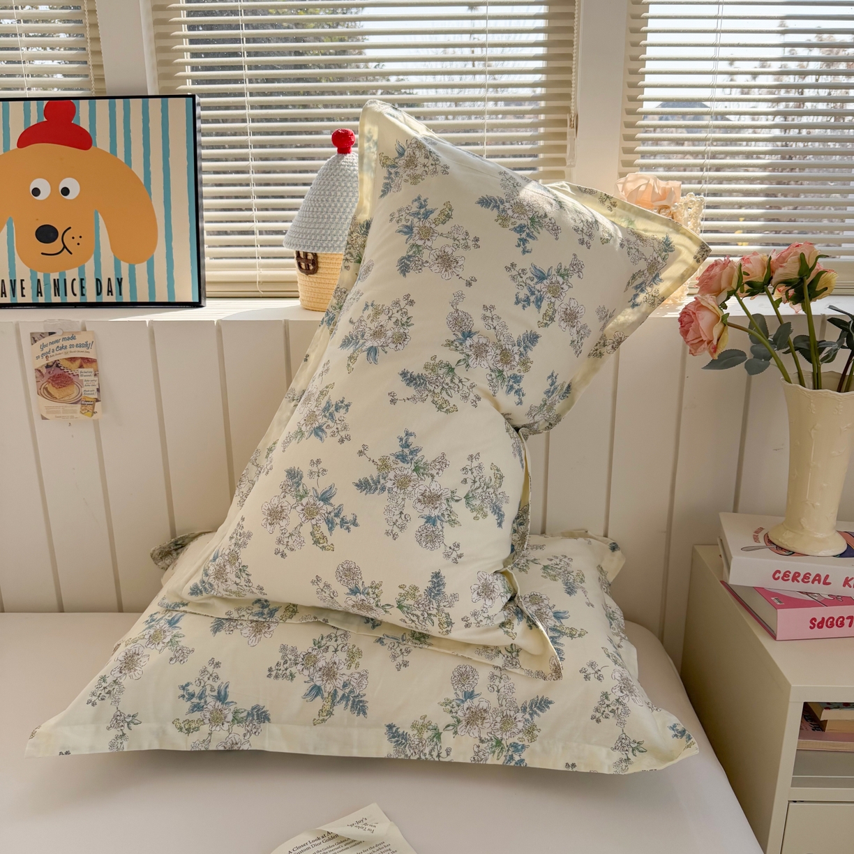 91家纺网 家纺一手货源 找家纺 百寐 2026新款13372全棉信封印花系列枕套 云中忆