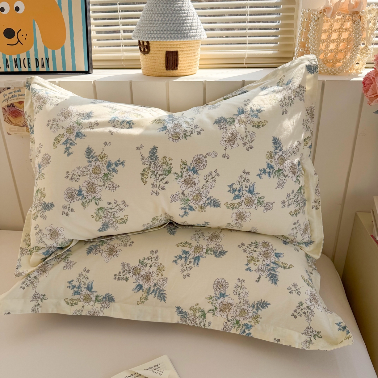 91家纺网 家纺一手货源 找家纺 百寐 2026新款13372全棉信封印花系列枕套 云中忆