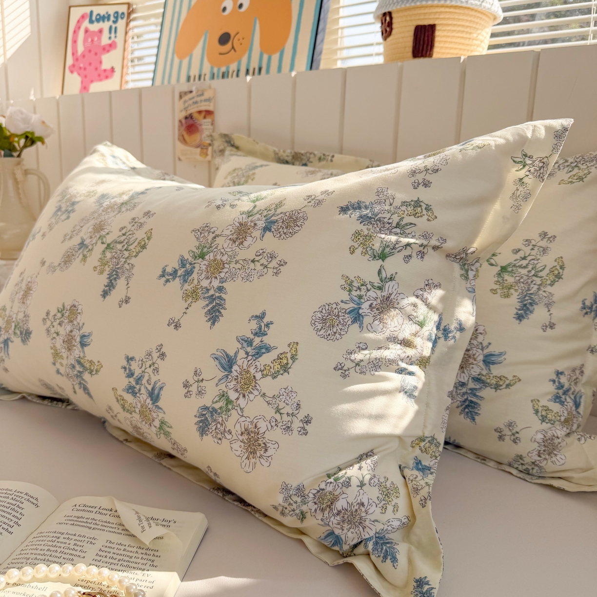 91家纺网 家纺一手货源 找家纺 百寐 2026新款13372全棉信封印花系列枕套 云中忆