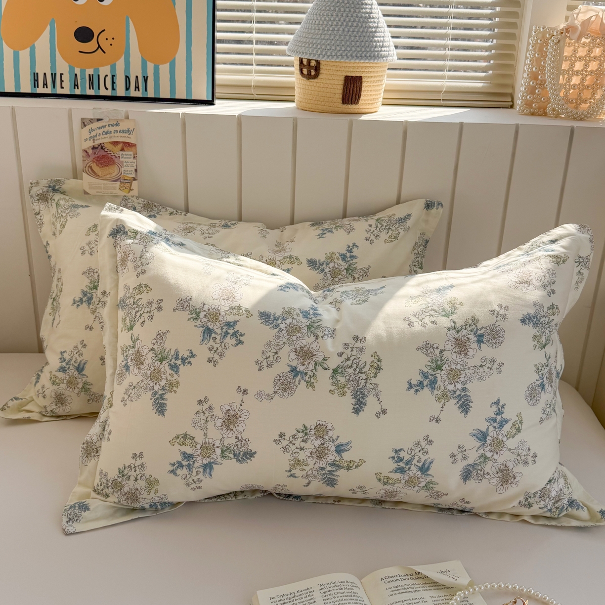 91家纺网 家纺一手货源 找家纺 百寐 2026新款13372全棉信封印花系列枕套 云中忆