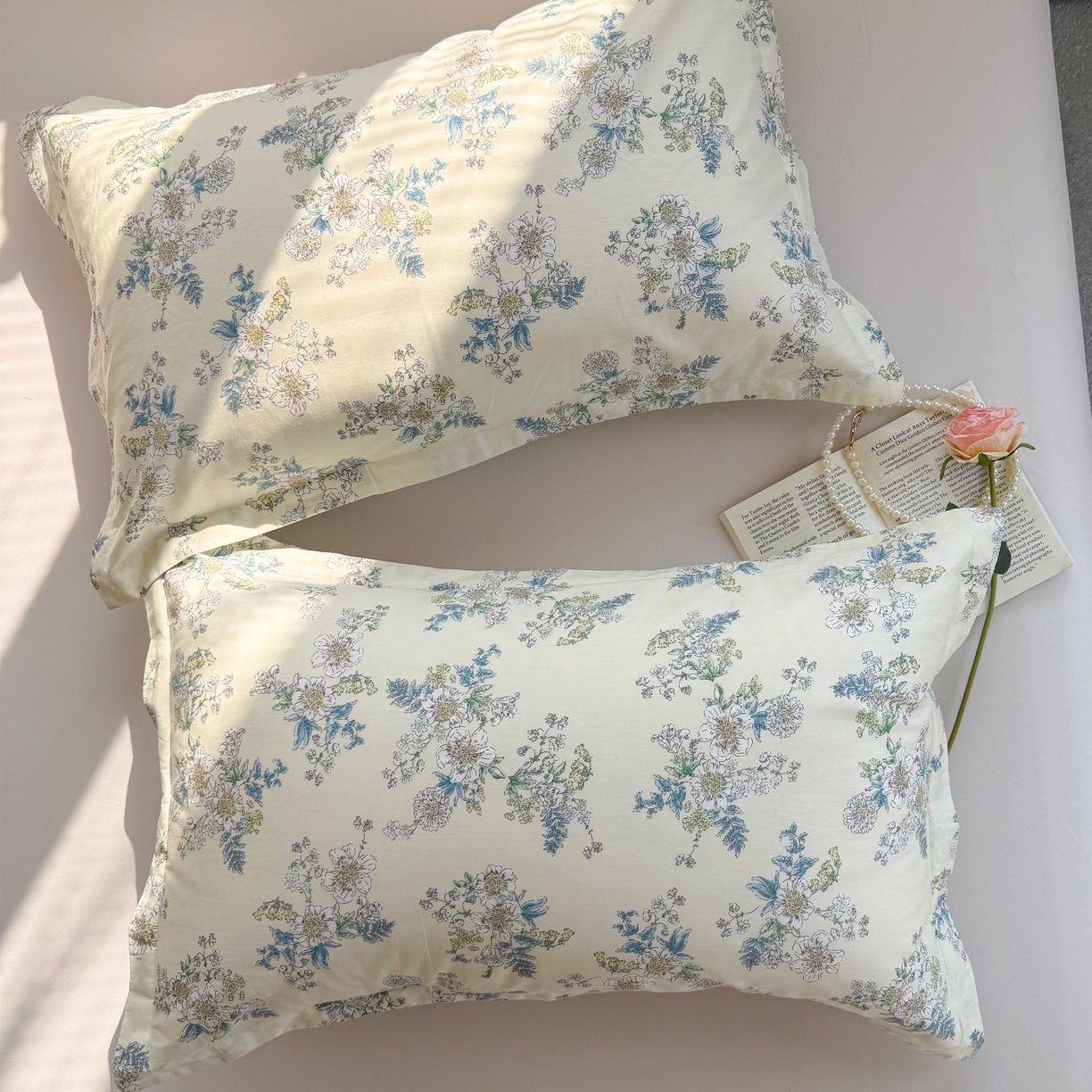 91家纺网 家纺一手货源 找家纺 百寐 2026新款13372全棉信封印花系列枕套 云中忆