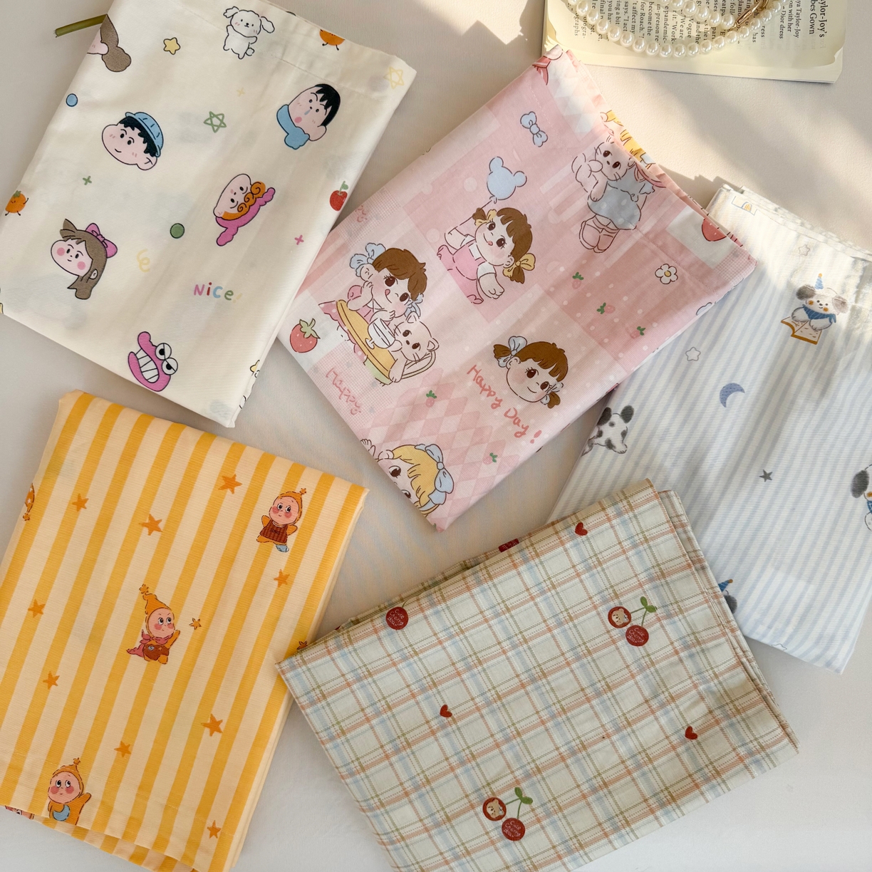 91家纺网 家纺一手货源 找家纺 百寐 2026新款13372全棉信封印花系列枕套 组合