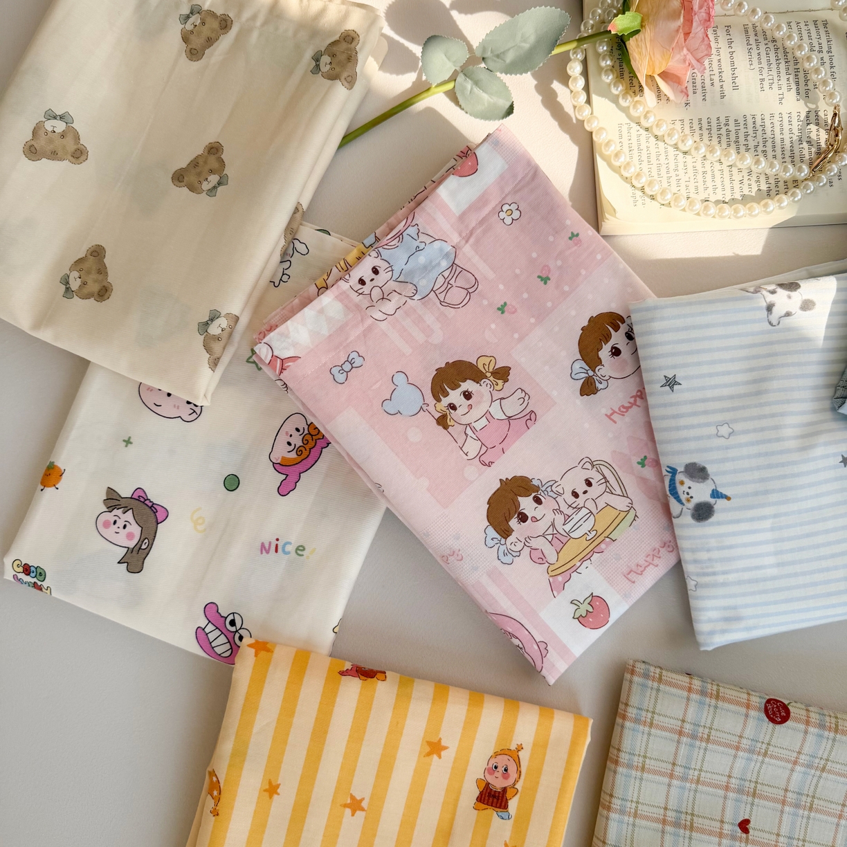 91家纺网 家纺一手货源 找家纺 百寐 2026新款13372全棉信封印花系列枕套 组合