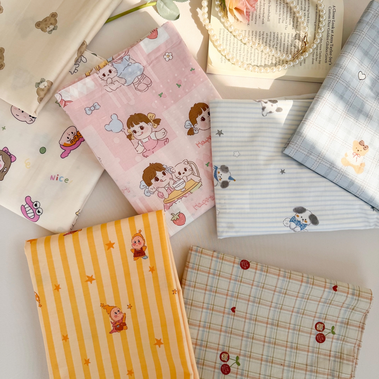 91家纺网 家纺一手货源 找家纺 百寐 2026新款13372全棉信封印花系列枕套 组合