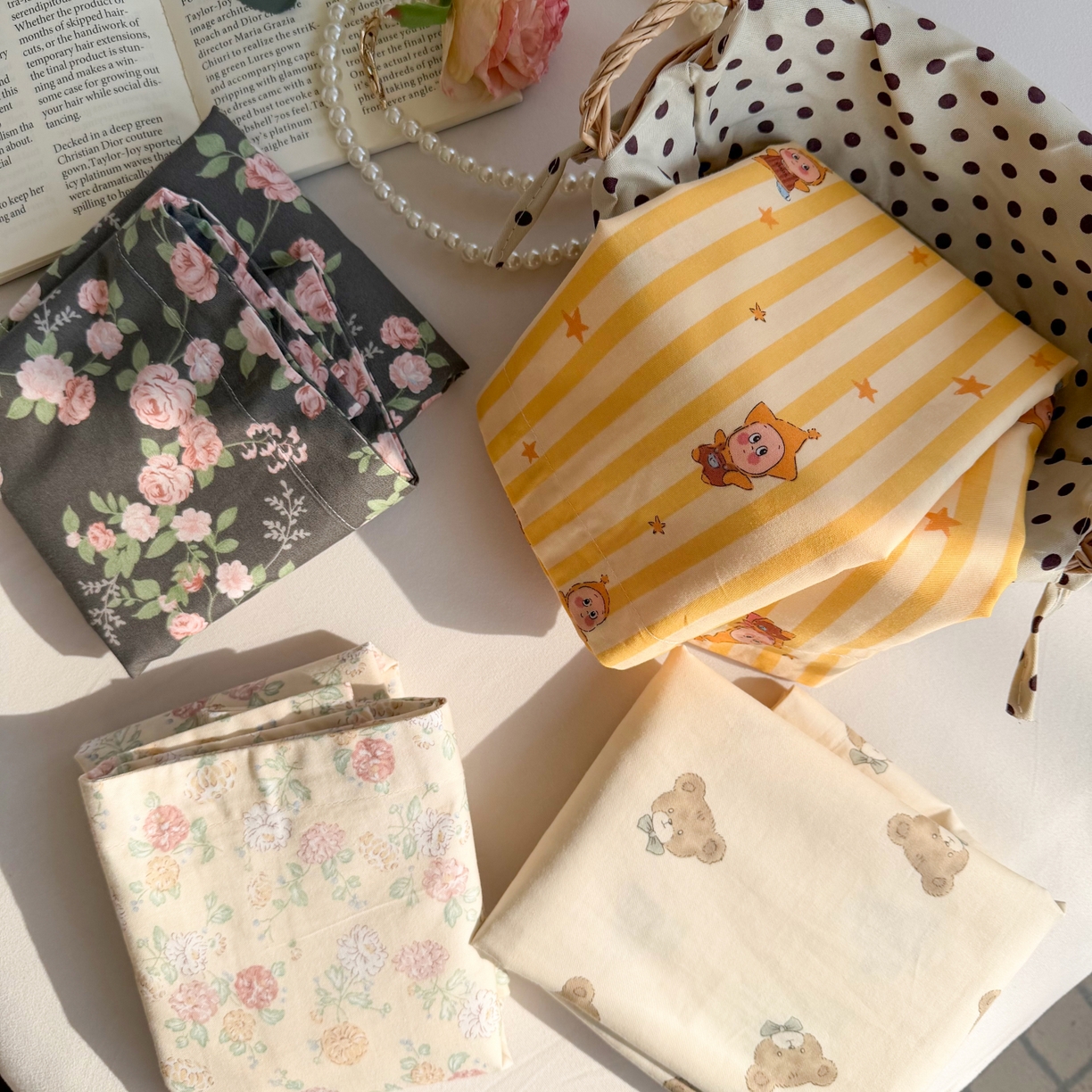 91家纺网 家纺一手货源 找家纺 百寐 2026新款13372全棉信封印花系列枕套 组合