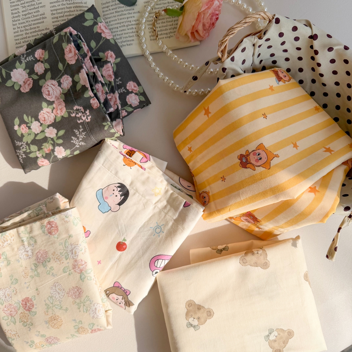 91家纺网 家纺一手货源 找家纺 百寐 2026新款13372全棉信封印花系列枕套 组合