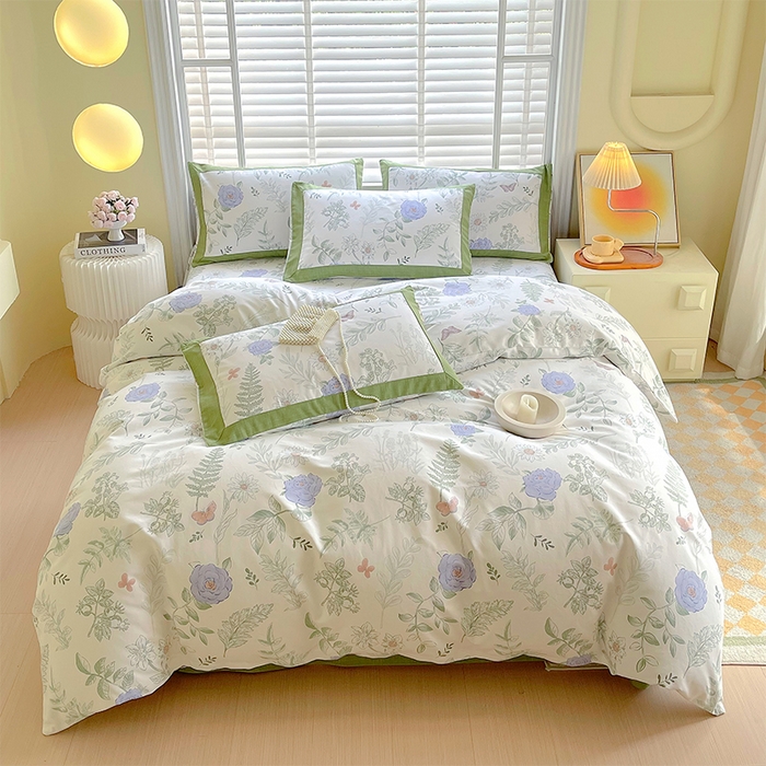 （总）春皖家纺 2026高端直播热卖非遗A类全棉老粗布加厚床单款三件套-工艺款四件套