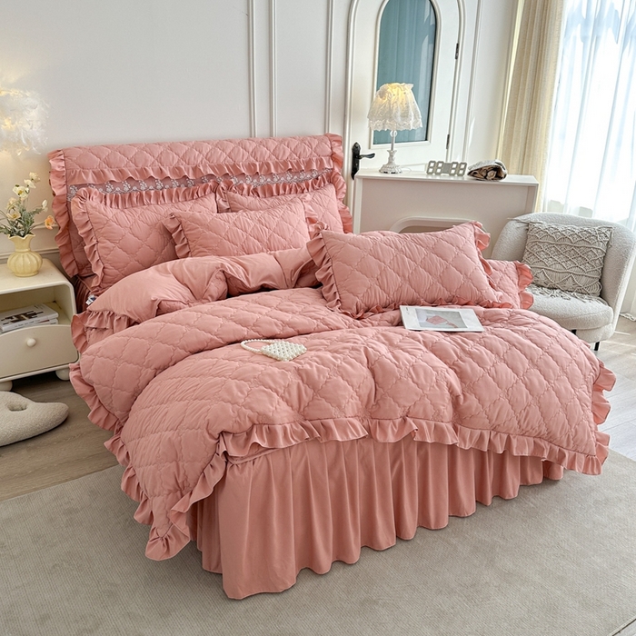 91家纺网 家纺一手货源 找家纺 怡源梦 2026新款A类亲肤棉全包夹棉床头罩-蝴蝶飞飞系列 豆沙