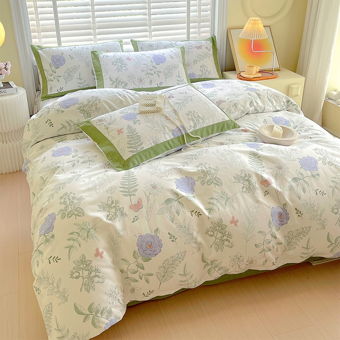 91家纺网 家纺一手货源 找家纺 春皖家纺 2026高端直播热卖非遗A类全棉老粗布加厚床单款三件套-工艺款四件套 逸云