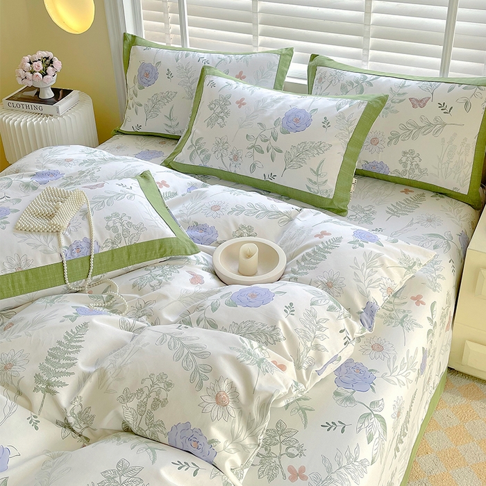 91家纺网 家纺一手货源 找家纺 春皖家纺 2026高端直播热卖非遗A类全棉老粗布加厚床单款三件套-工艺款四件套 逸云