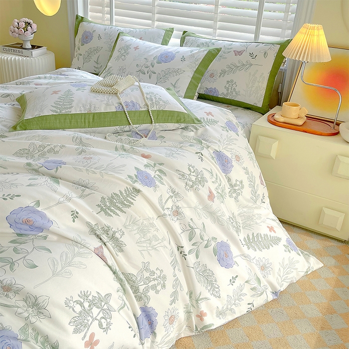 91家纺网 家纺一手货源 找家纺 春皖家纺 2026高端直播热卖非遗A类全棉老粗布加厚床单款三件套-工艺款四件套 逸云