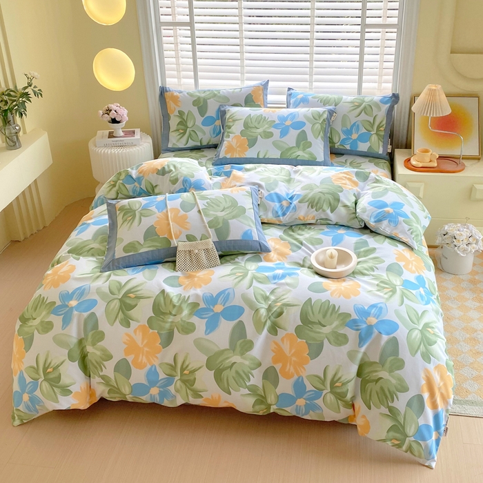 91家纺网 家纺一手货源 找家纺 春皖家纺 2026高端直播热卖非遗A类全棉老粗布加厚床单款三件套-工艺款四件套 茶心