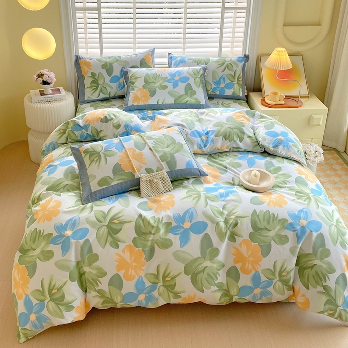 91家纺网 家纺一手货源 找家纺 春皖家纺 2026高端直播热卖非遗A类全棉老粗布加厚床单款三件套-工艺款四件套 茶心