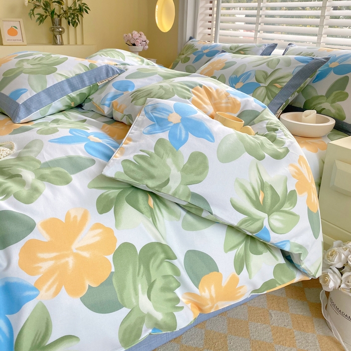 91家纺网 家纺一手货源 找家纺 春皖家纺 2026高端直播热卖非遗A类全棉老粗布加厚床单款三件套-工艺款四件套 茶心