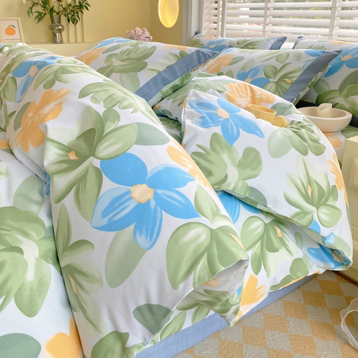 91家纺网 家纺一手货源 找家纺 春皖家纺 2026高端直播热卖非遗A类全棉老粗布加厚床单款三件套-工艺款四件套 茶心