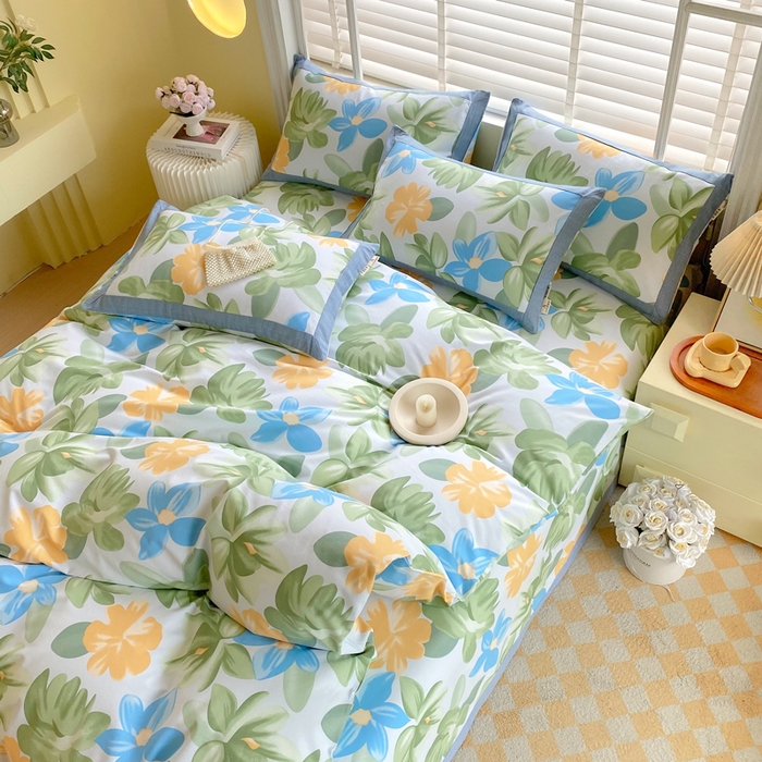 91家纺网 家纺一手货源 找家纺 春皖家纺 2026高端直播热卖非遗A类全棉老粗布加厚床单款三件套-工艺款四件套 茶心