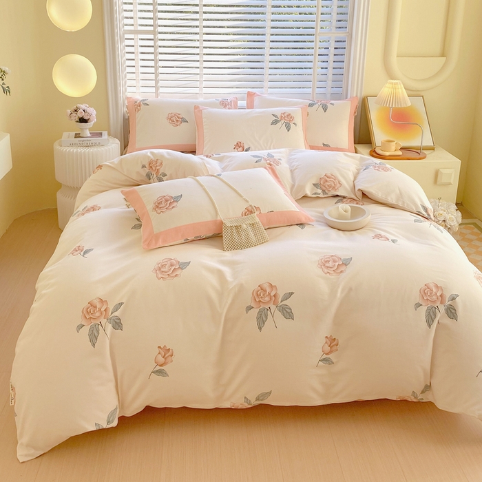 91家纺网 家纺一手货源 找家纺 春皖家纺 2026高端直播热卖非遗A类全棉老粗布加厚床单款三件套-工艺款四件套 春晓米