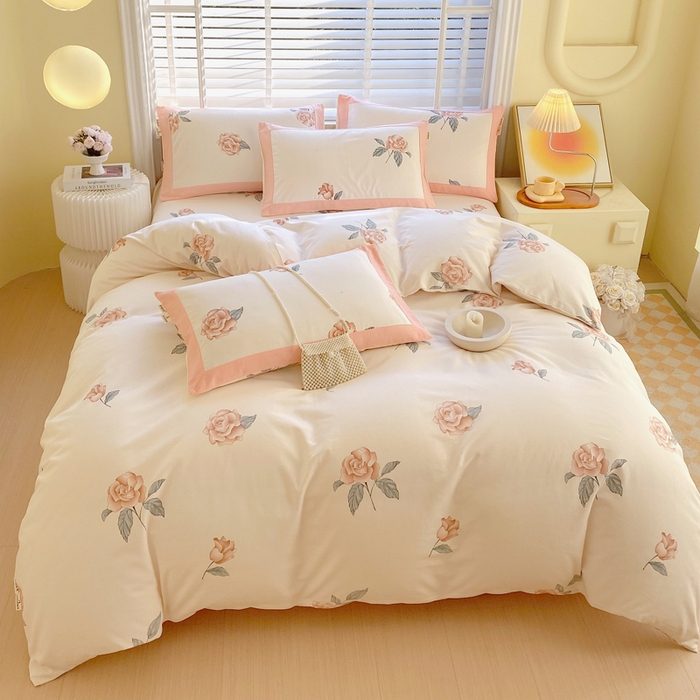 91家纺网 家纺一手货源 找家纺 春皖家纺 2026高端直播热卖非遗A类全棉老粗布加厚床单款三件套-工艺款四件套 春晓米