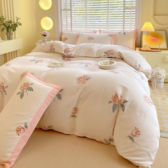 91家纺网 家纺一手货源 找家纺 春皖家纺 2026高端直播热卖非遗A类全棉老粗布加厚床单款三件套-工艺款四件套 春晓米