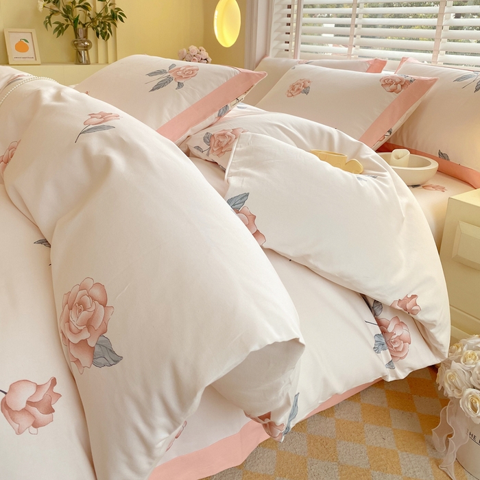 91家纺网 家纺一手货源 找家纺 春皖家纺 2026高端直播热卖非遗A类全棉老粗布加厚床单款三件套-工艺款四件套 春晓米