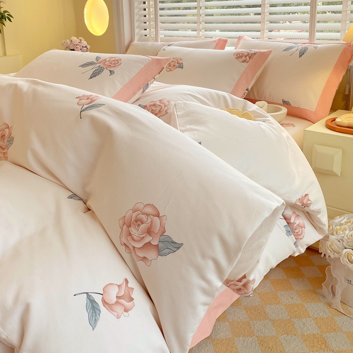 91家纺网 家纺一手货源 找家纺 春皖家纺 2026高端直播热卖非遗A类全棉老粗布加厚床单款三件套-工艺款四件套 春晓米