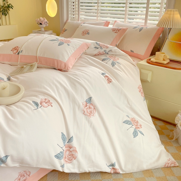 91家纺网 家纺一手货源 找家纺 春皖家纺 2026高端直播热卖非遗A类全棉老粗布加厚床单款三件套-工艺款四件套 春晓米