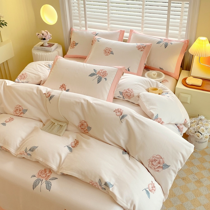 91家纺网 家纺一手货源 找家纺 春皖家纺 2026高端直播热卖非遗A类全棉老粗布加厚床单款三件套-工艺款四件套 春晓米