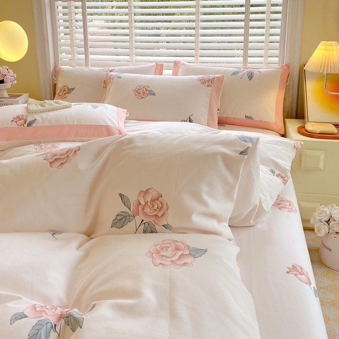 91家纺网 家纺一手货源 找家纺 春皖家纺 2026高端直播热卖非遗A类全棉老粗布加厚床单款三件套-工艺款四件套 春晓米