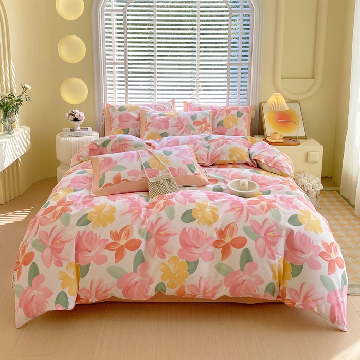 春皖家纺 2026高端直播热卖非遗A类全棉老粗布加厚床单款三件套-工艺款四件套 觅恋