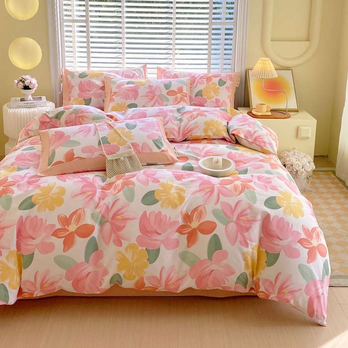 91家纺网 家纺一手货源 找家纺 春皖家纺 2026高端直播热卖非遗A类全棉老粗布加厚床单款三件套-工艺款四件套 觅恋