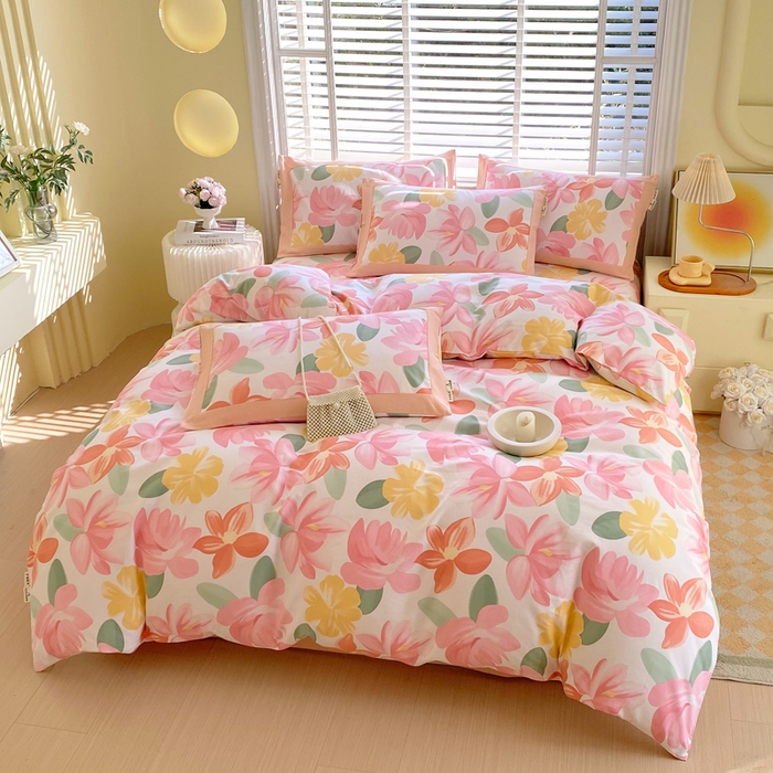 91家纺网 家纺一手货源 找家纺 春皖家纺 2026高端直播热卖非遗A类全棉老粗布加厚床单款三件套-工艺款四件套 觅恋