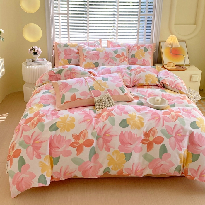 91家纺网 家纺一手货源 找家纺 春皖家纺 2026高端直播热卖非遗A类全棉老粗布加厚床单款三件套-工艺款四件套 觅恋