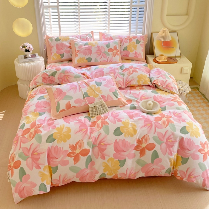 91家纺网 家纺一手货源 找家纺 春皖家纺 2026高端直播热卖非遗A类全棉老粗布加厚床单款三件套-工艺款四件套 觅恋