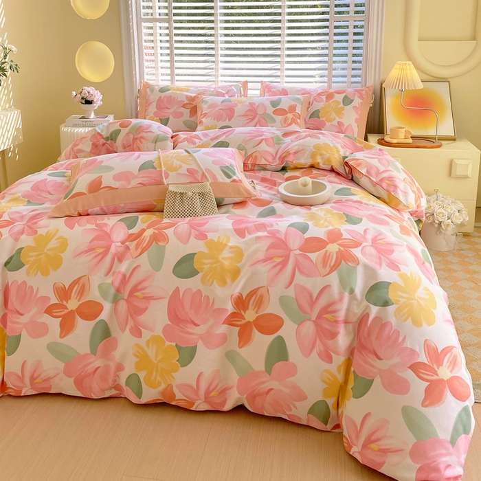 91家纺网 家纺一手货源 找家纺 春皖家纺 2026高端直播热卖非遗A类全棉老粗布加厚床单款三件套-工艺款四件套 觅恋