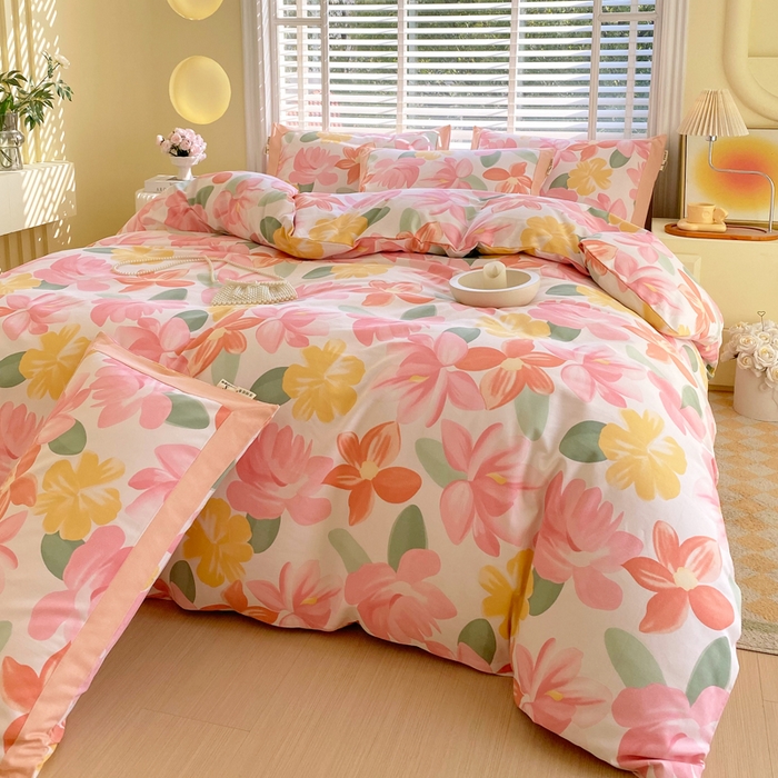 91家纺网 家纺一手货源 找家纺 春皖家纺 2026高端直播热卖非遗A类全棉老粗布加厚床单款三件套-工艺款四件套 觅恋