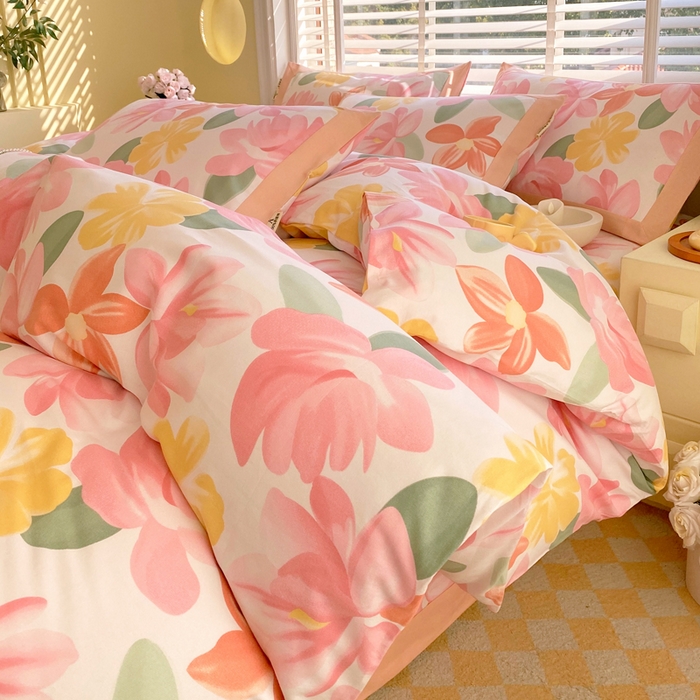 91家纺网 家纺一手货源 找家纺 春皖家纺 2026高端直播热卖非遗A类全棉老粗布加厚床单款三件套-工艺款四件套 觅恋