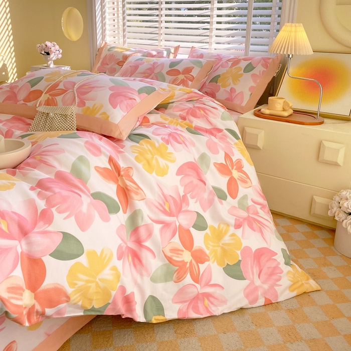 91家纺网 家纺一手货源 找家纺 春皖家纺 2026高端直播热卖非遗A类全棉老粗布加厚床单款三件套-工艺款四件套 觅恋