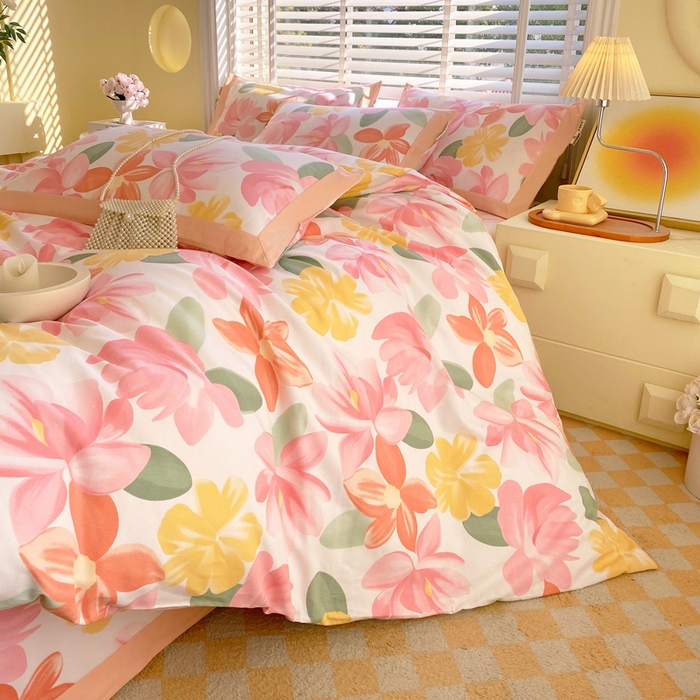 91家纺网 家纺一手货源 找家纺 春皖家纺 2026高端直播热卖非遗A类全棉老粗布加厚床单款三件套-工艺款四件套 觅恋