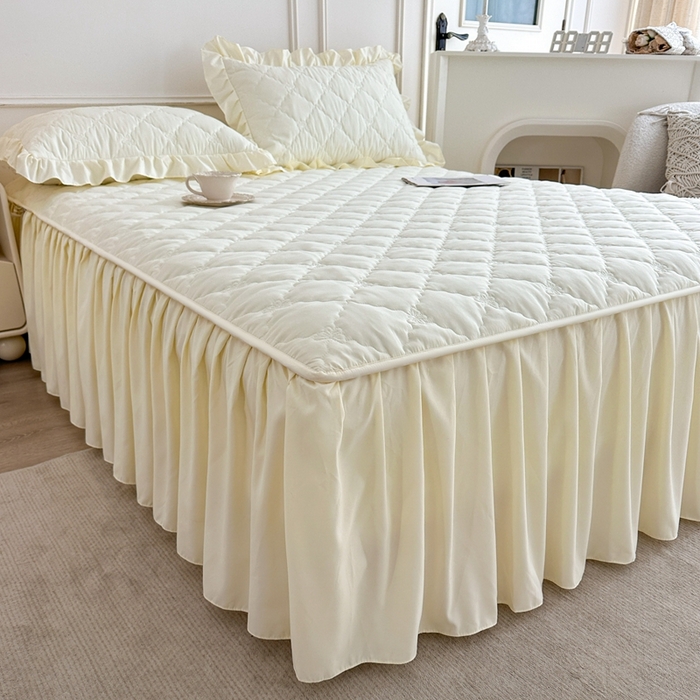 91家纺网 家纺一手货源 找家纺 怡源梦 2026新款A类亲肤棉全包夹棉床头罩-蝴蝶飞飞系列 米黄