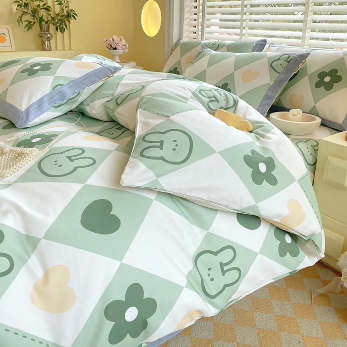 91家纺网 家纺一手货源 找家纺 春皖家纺 2026高端直播热卖非遗A类全棉老粗布加厚床单款三件套-工艺款四件套 幸运