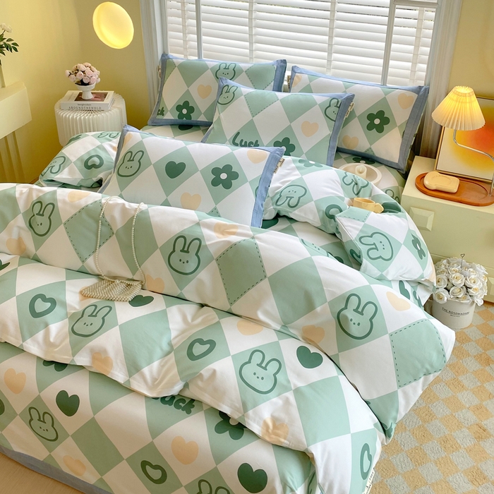 91家纺网 家纺一手货源 找家纺 春皖家纺 2026高端直播热卖非遗A类全棉老粗布加厚床单款三件套-工艺款四件套 幸运