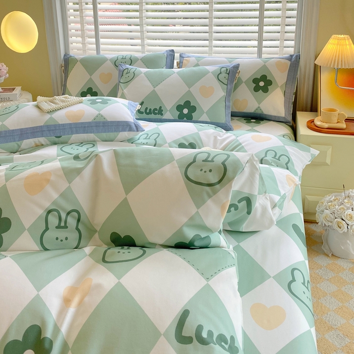 91家纺网 家纺一手货源 找家纺 春皖家纺 2026高端直播热卖非遗A类全棉老粗布加厚床单款三件套-工艺款四件套 幸运